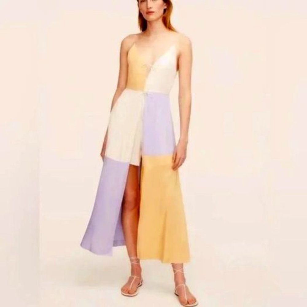 REBECCA TAYLOR Colorblock Twill Dress Size 10 $325